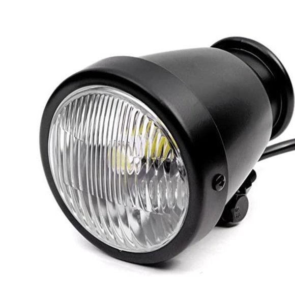 4.25" Motorcycle Mini Headlight w/High Low Beam Lights LED Bulb Black Housing - Picture 2 of 5